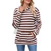Осень Зима Новый Женский Полосатый Худи Повседневная Мода Универсальный Топ с Карманом Свободный Длинный Рукав В рубчик