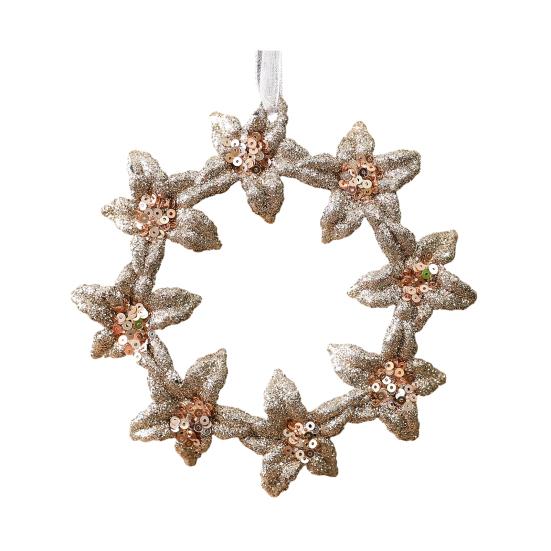 Glitter Sequins Christmas Ornament Champagne Ballerina Dancer/Snowflake/Butterfly Hanging Decoration for Xmas