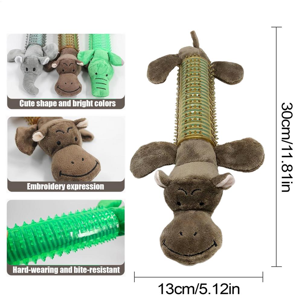 Dog Squeak Toy Animal Shaped Soft Chew Toys For Dogs Plush With Sound Squeaker Teeth-Cleaning Chewing Biting Small Medium Large