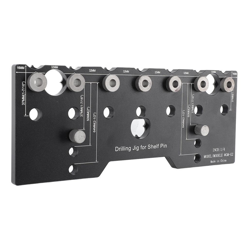 Shelf Pin Drilling Jig Aluminum Alloy Shelf Pin Drill Guide Hinge Hole Opener Locator for Cabinet