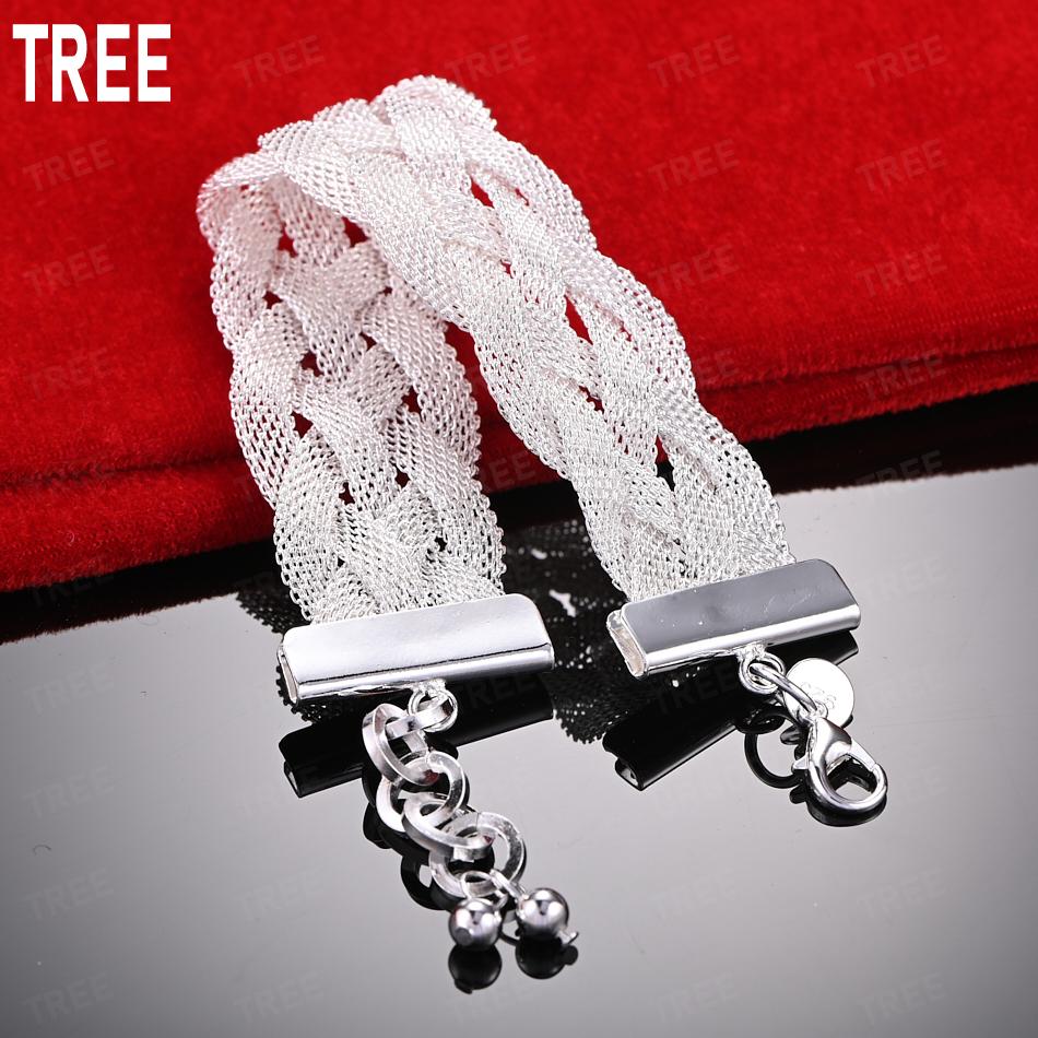 925 Sterling Silver French Vintage Braided Bracelet - Charming Gift Jewelry 20cm