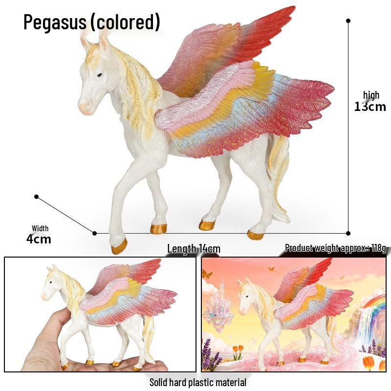 Realistic Solid Heart Unicorn Pegasus Toy Ornament