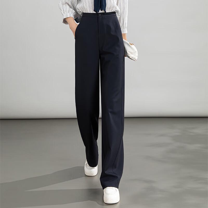 Women's High-Waisted Wide-Leg Draped Suit Pants