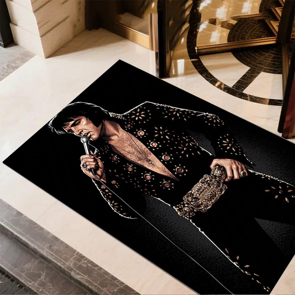 Elvis Presley Roses Carpet Perfect for Decorate room Foyer Dormitory Balcony Anti-slip Rug Anime Office Decor Perfect Gift for Friends & Family