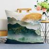 Simple Mountain Print Decorative Pillowcase Bedroom Living Room Square Cushion Pillowcase