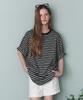 Ledeoli Dusty Stripe Oversized T-Shirt [Black]