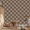 Brown Checkered Wallpaper in Brown, Beige and Rust for Living Room and Bedroom 50x1000