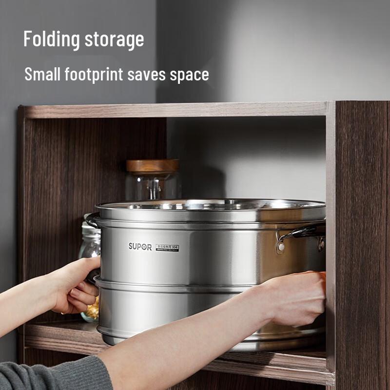 Supor 32cm Double Layer Stainless Steel Steamer Pot