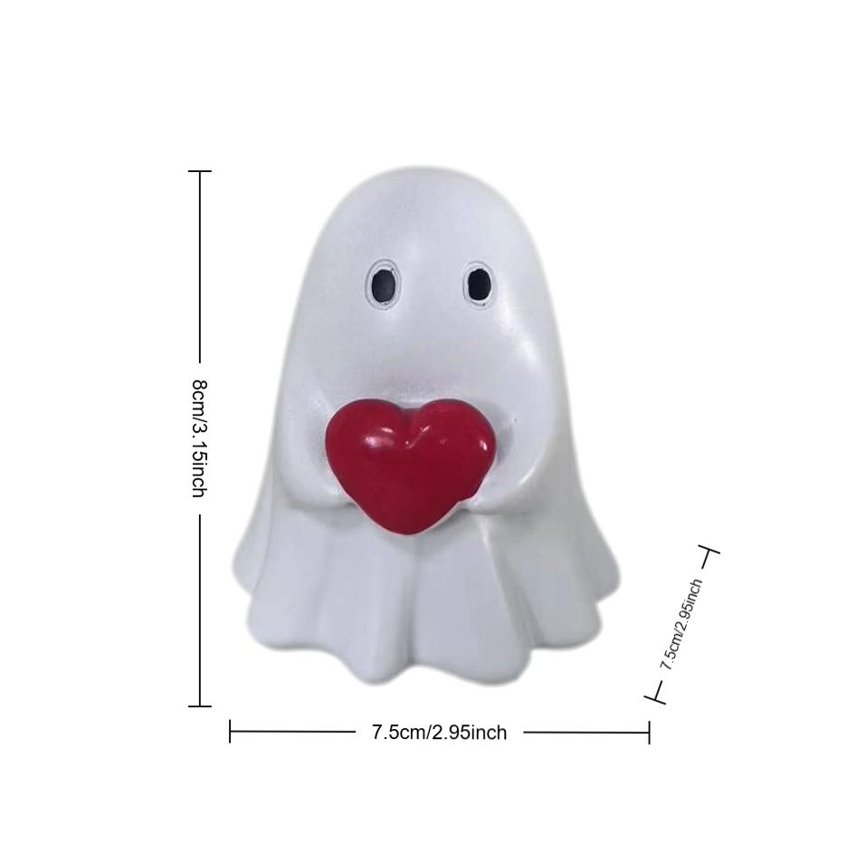 1 Cute and Soft Little Ghost Figurine Ornament, Healing-Style Desktop Decoration Resin Craft, Adds Fun Atmosphere To the Home, Suitable for Halloween 