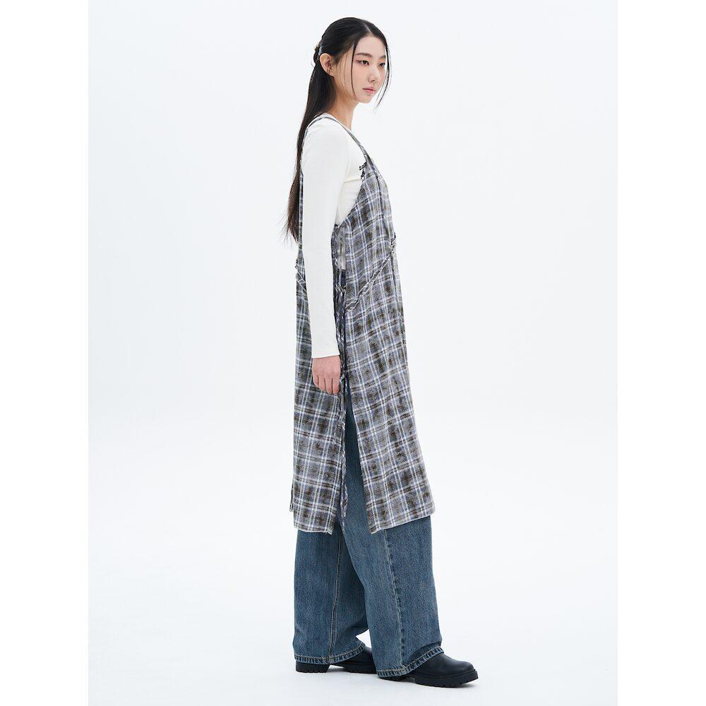 8SECONDS Vintage Check Layered Dress Blue