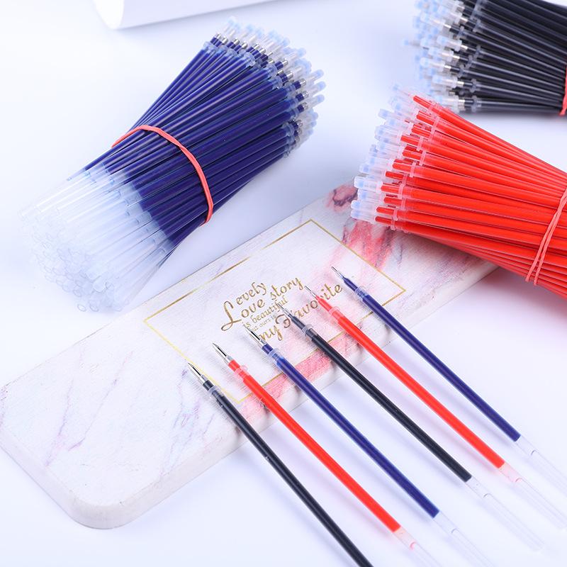 100Pcs Universal Neutral Pen Refill 0.5mm Bullet Tip Refill for Gel Pens Black Red Blue Universal Replacement Ink Cartridge Back To School Season