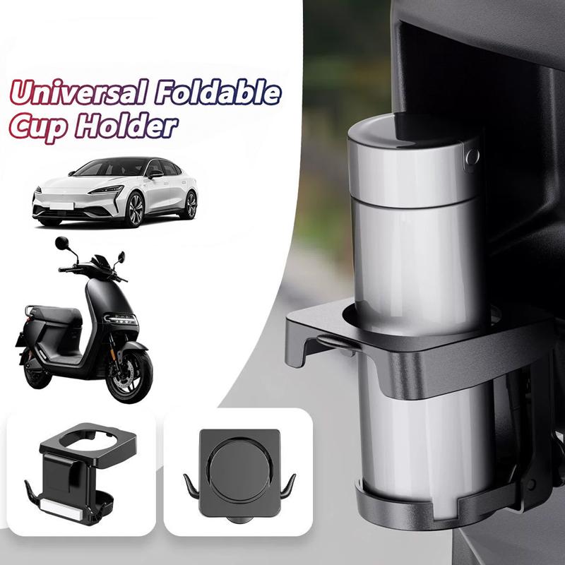 SEAMETAL Universal Foldable Car Door Cup Holder Drink Bottle Holder Vehicle Side Door Mounted Beverage Storage Rack with hooks