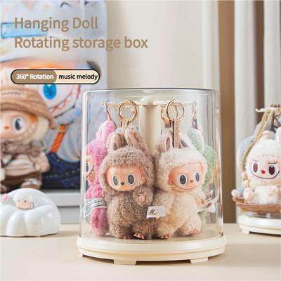 Vitrina Labubu Soporte de Almacenamiento Giratorio Transparente Para Muñecos de Peluche Colección Caja Ciega Organizador Acrílico Transparente