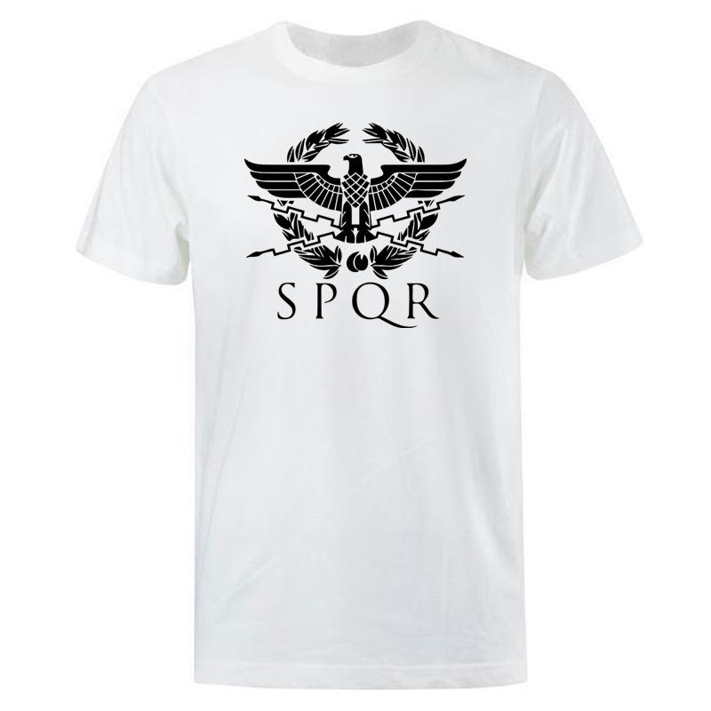Men TShirts SPQR Roman Gladiator Imperial Golden Eagle Summer TShirt Mens Harajuku Punk Rock T Shirt Casual Tops Tees Shirt S