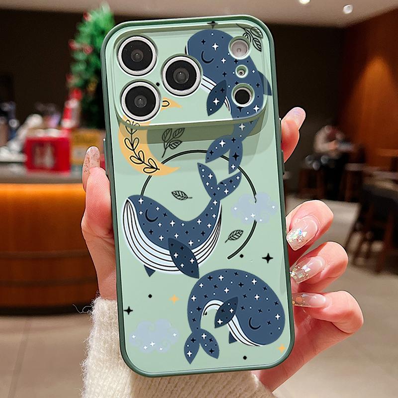 Magnetic For Magsafe Case For iPhone 17 Pro Max Cartoon Whales Stars Pattern Skin Feeling Cover For iPhone 16 15 14 13 Pro Max