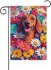 Dachshund Garden Ag Spring Summer Colorful Daisy Garden Ag Dog 12X18 Inch Do OOV IIC