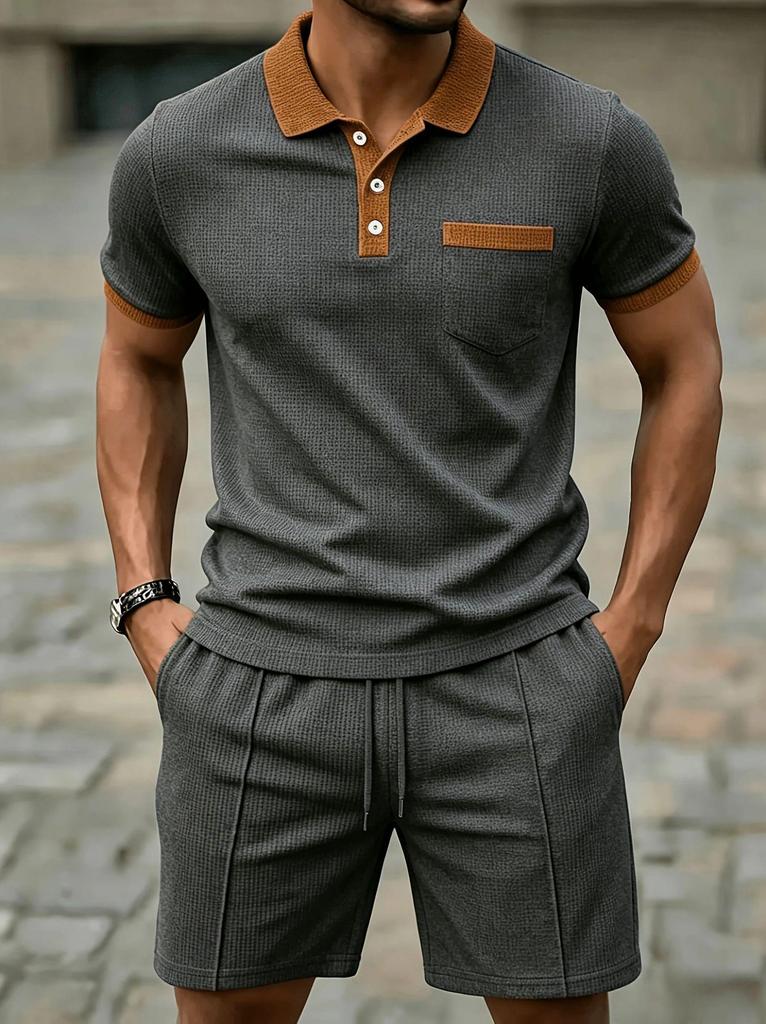Men's Summer Quick-Dry Heavyweight T-Shirt and Shorts Set - Breathable & Versatile Casual Sportswear