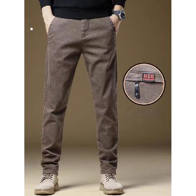 2024 New Autumn And Winter Men'S Casual Loose Straight Leg Trousers Trendy Brand With Plush Light Luxury Long Pants