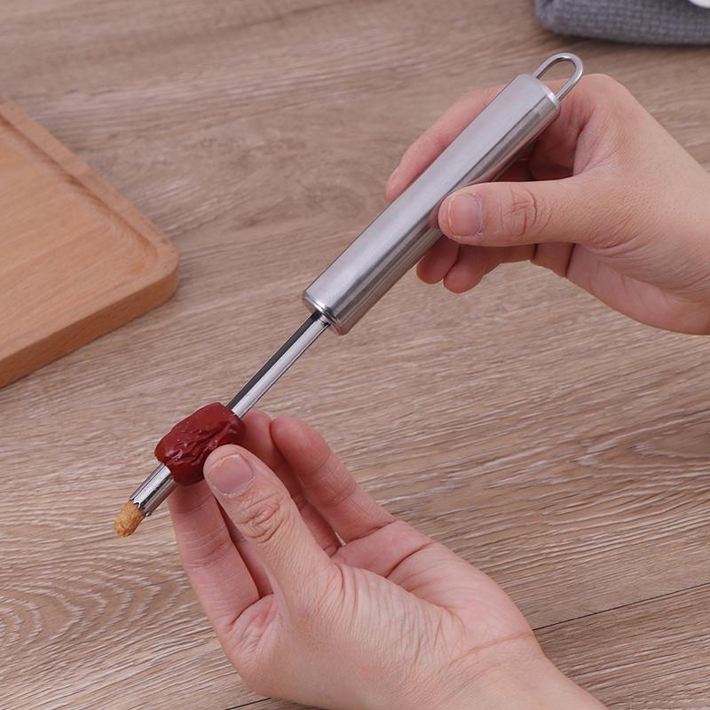 Stainless Steel Core Seed Remover Fruit Red Dates Corer Easy Twist Kitchen Tool