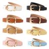Fashionable Adjustable Jeans Belt For Women Durable Faux Leather with Gold Buckles Everyday Styling