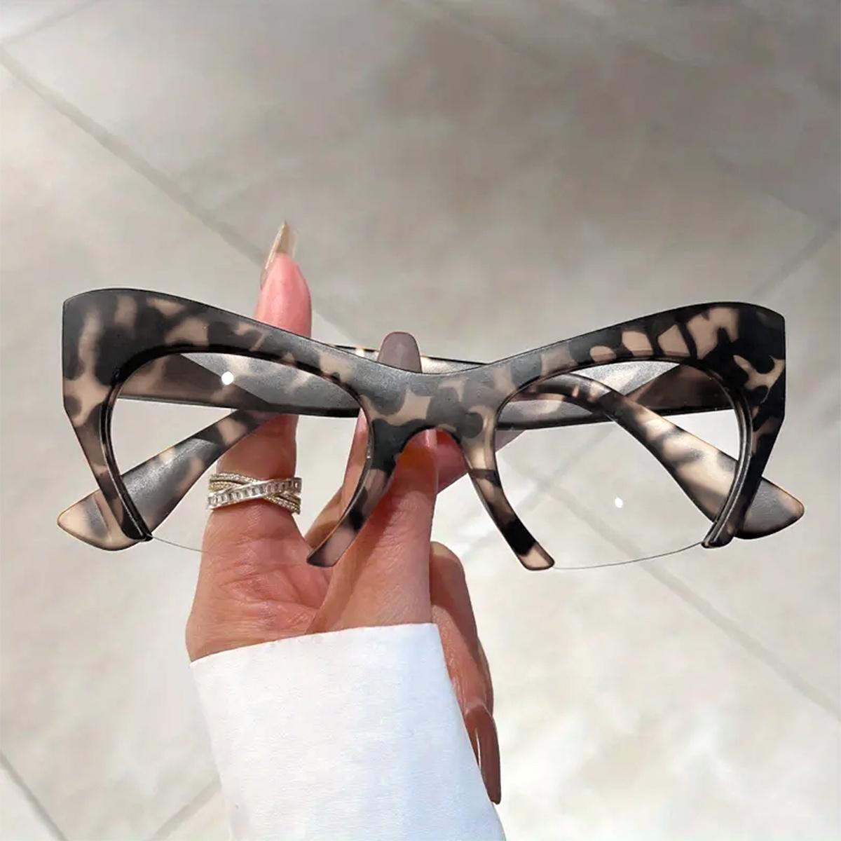 

Полурамка «кошачий глаз» с защитой от синего света, модные очки с леопардовым принтом, оправа для очков для ежедневной вечеринки с использованием офисного телефона, компьютера, защита глаз