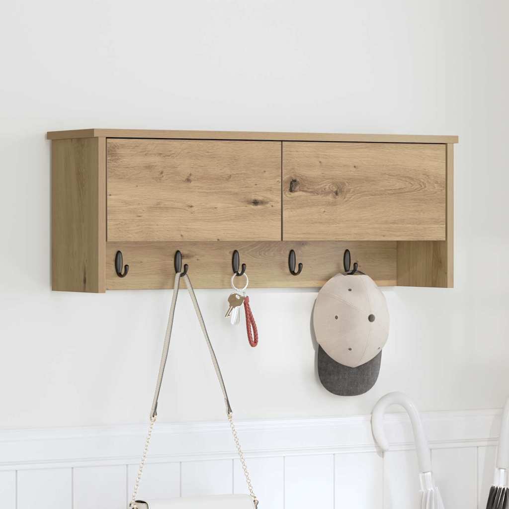 wall mounted nightstand with door Artisan Oak 80 x 20 x 30 cm