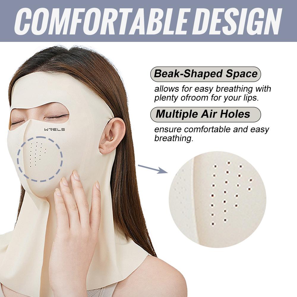 WRELS Unisex Anti-UV Face Mask Breathable Summer Cool Ice Silk Sun Protection Mask Outdoor Sports Cycling  Sunshade Face Mask