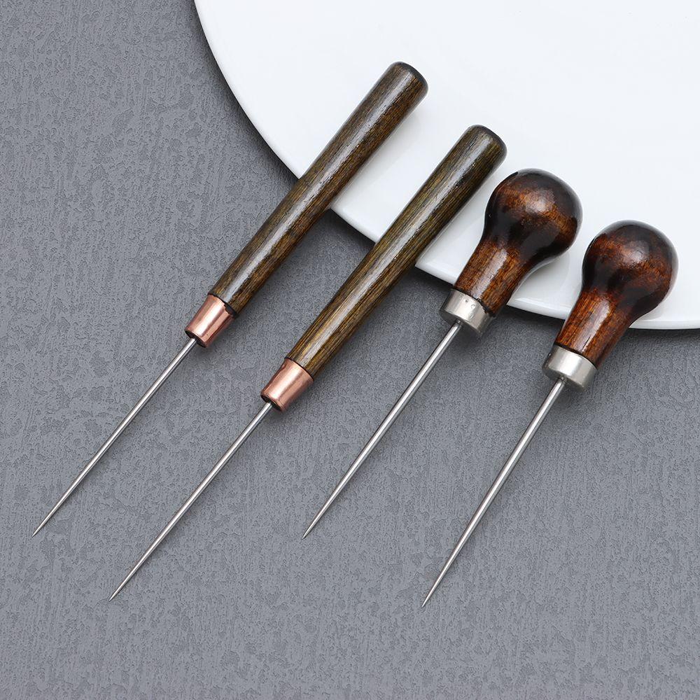 Bags Hole Hook Wood Handle Leather Tool Cone Needle Sewing Accessories Stitching Awl Sewing Awls