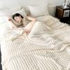 Solid Color Sofa Plush Blanket Thickened Office Nap Blanket Bed Suppiles Flannel Blanket  Home