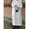 Högklassig lagerklänning i bomull och linne för kvinnor, japansk stil