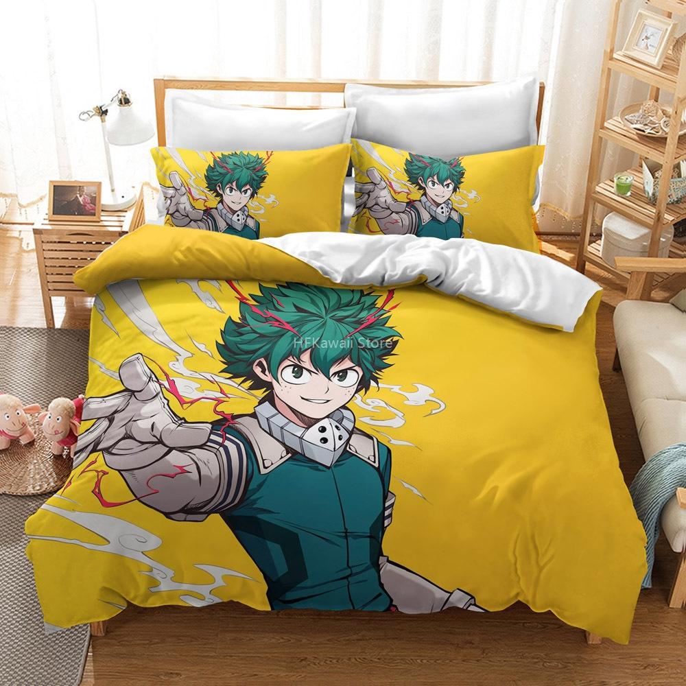Japan Anime My Hero Academia 3D Printed Bedding Set Cartoon Duvet Covers Pillowcases Comforter Bedding Set Bedclothes Bed Linen