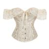 Corset Vintage Lace Trim Waist Shaper With Boning For Women Summer Fashion