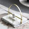 Modern Luxury Metal Tissue Holder, Dining Table Center Napkin Holder, Hotel Clubhouse, Imitation Marble Paperweight Decoration