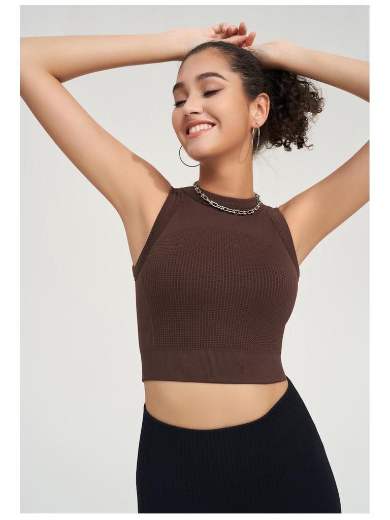 Sömlös Stötdämpande Tränings- och Yogatopp med Integrerad Kupa - 2025 Kollektion