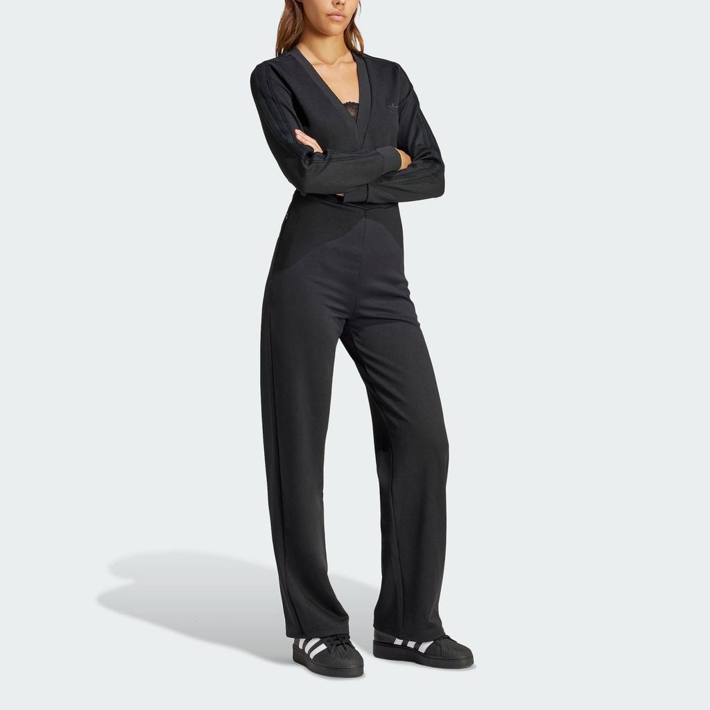 Adidas Salopetă Sport Originală Culoare Solidă Slim Fit Femei Salopete Negru IY9016