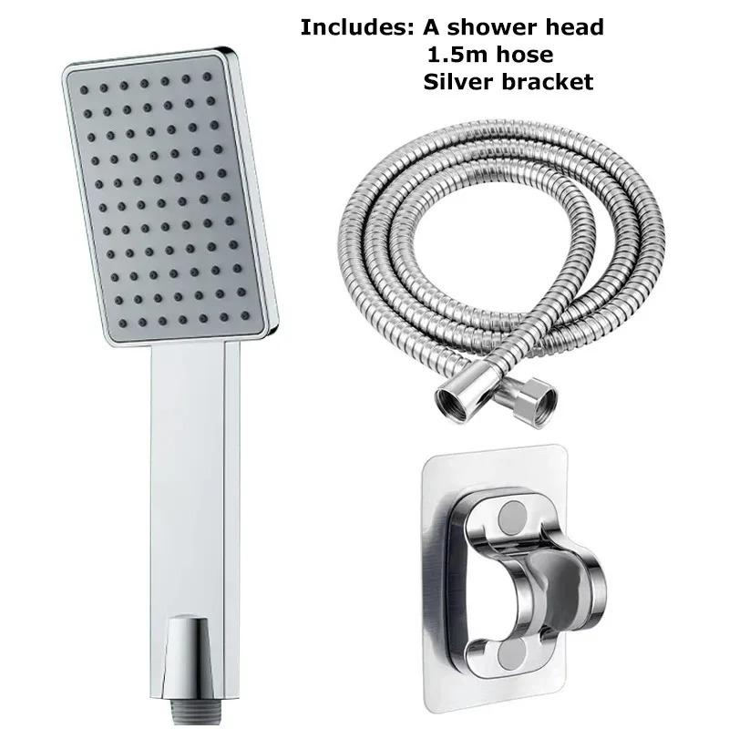 Square Shower Head With Enlarged Water Outlet Shower Bathroom Thickened Super Pressurized and Shatter-resistant Shower Head Set
