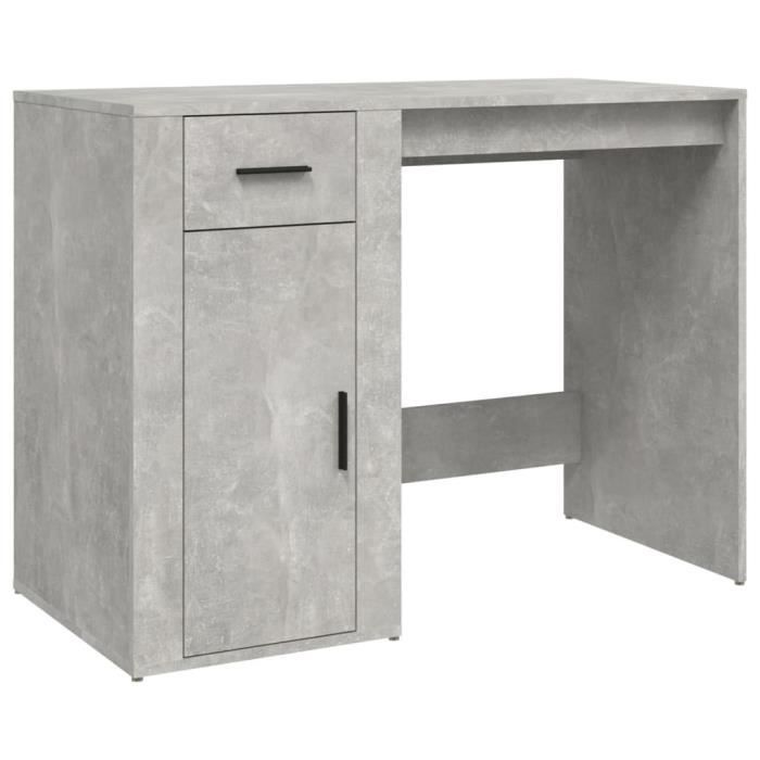 816788 vidaXL Desk Concrete Grey 100x49x75 Cm Engineered Wood