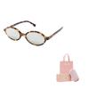MIU MIU Regard Letter Logo Oval Sunglasses Women Sunglasses Tortoiseshell SMU04Z