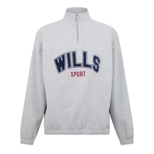 Jack Wills Unisex Adult Graphic Zip Neck Regular Sweatshirt