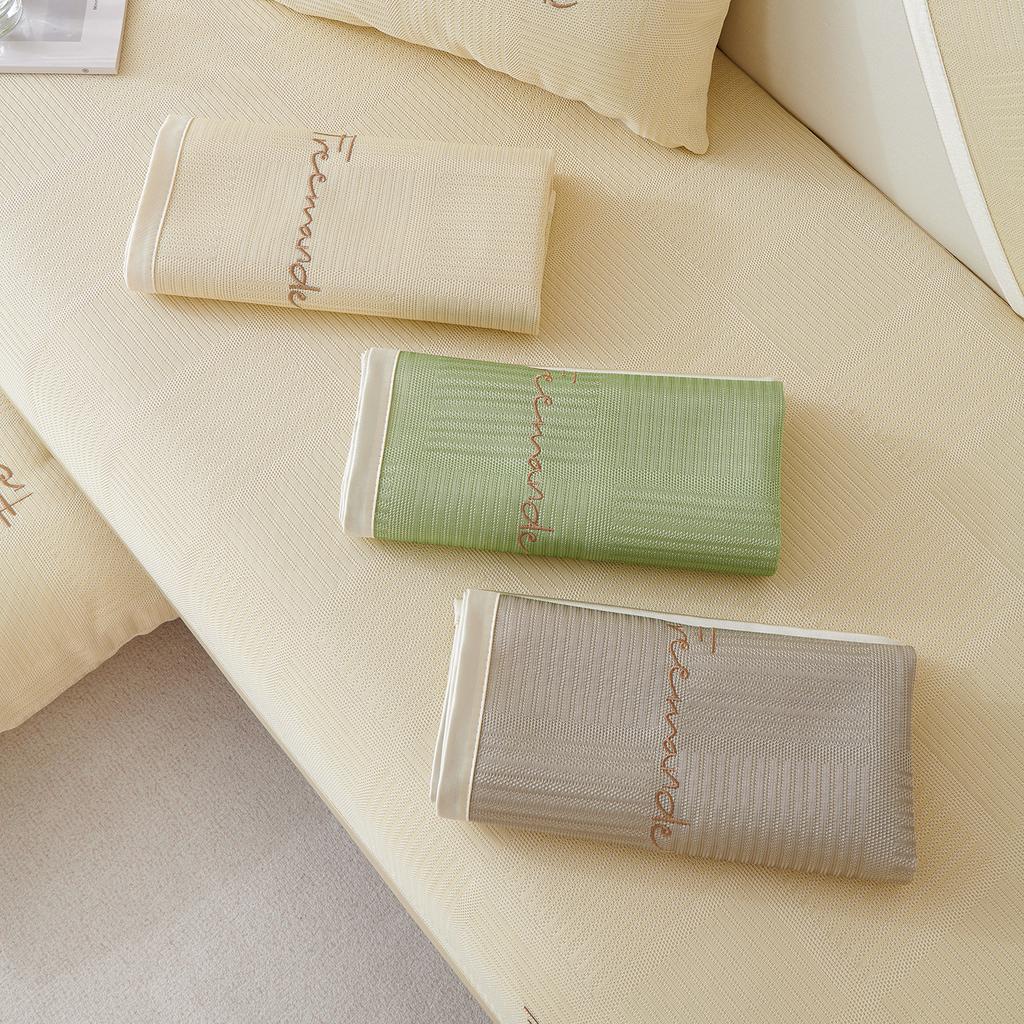 Pure Ice Silk Sofa Cushion Summer Simple Modern Cushion Seat Cushion Non-slip Cushion Cover Backrest Towel Cover