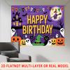 Party Backdrop Halloween Flat Spooky Ghost Pumpkin Witch Multi Layered Celebrations Celebration Photo Booth Front Door Decor