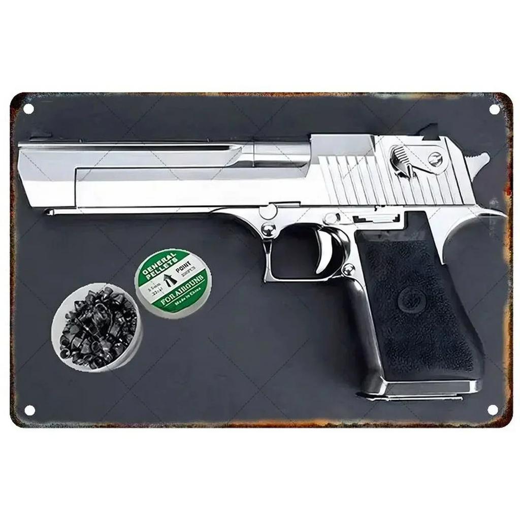 Exquisitely Designed Pistol Metal Signs: Embodying Military Sophistication, These Are the Ideal Wall Decor for Man Caves