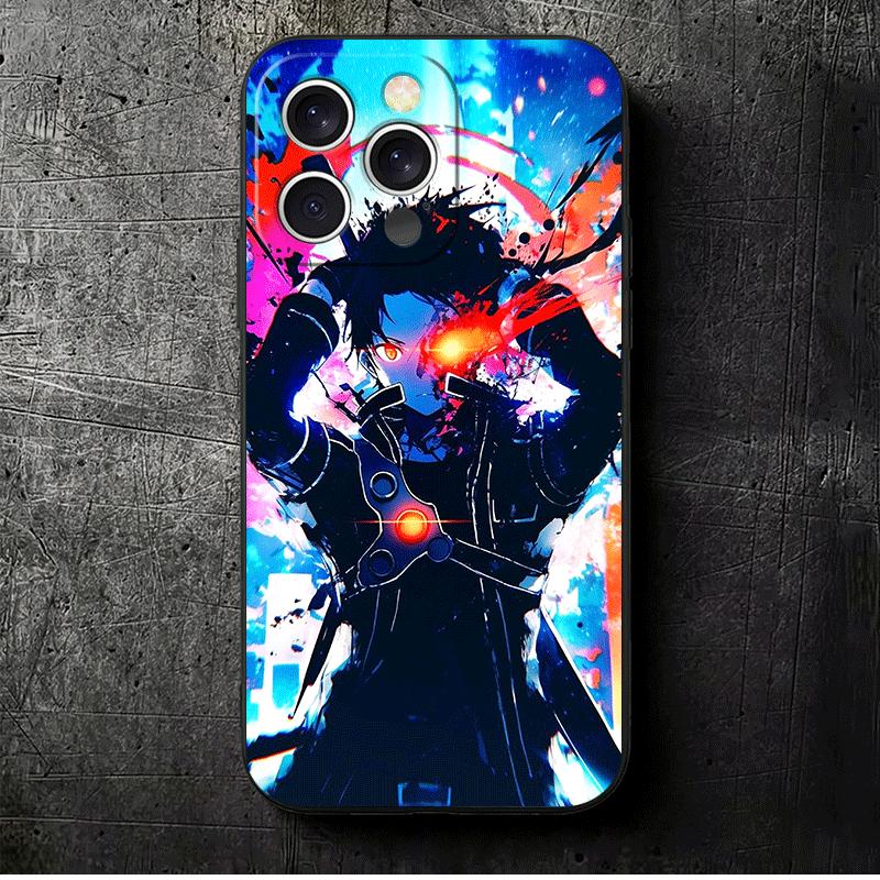 

S-Sword O-Online SAO Yuuki Asuna Soft Phone Case for iPhone 16 16E 17 Air 15 Pro Max 14 Plus 13 Mini 11 12 7 Black Cover Back Sh iPhone 16