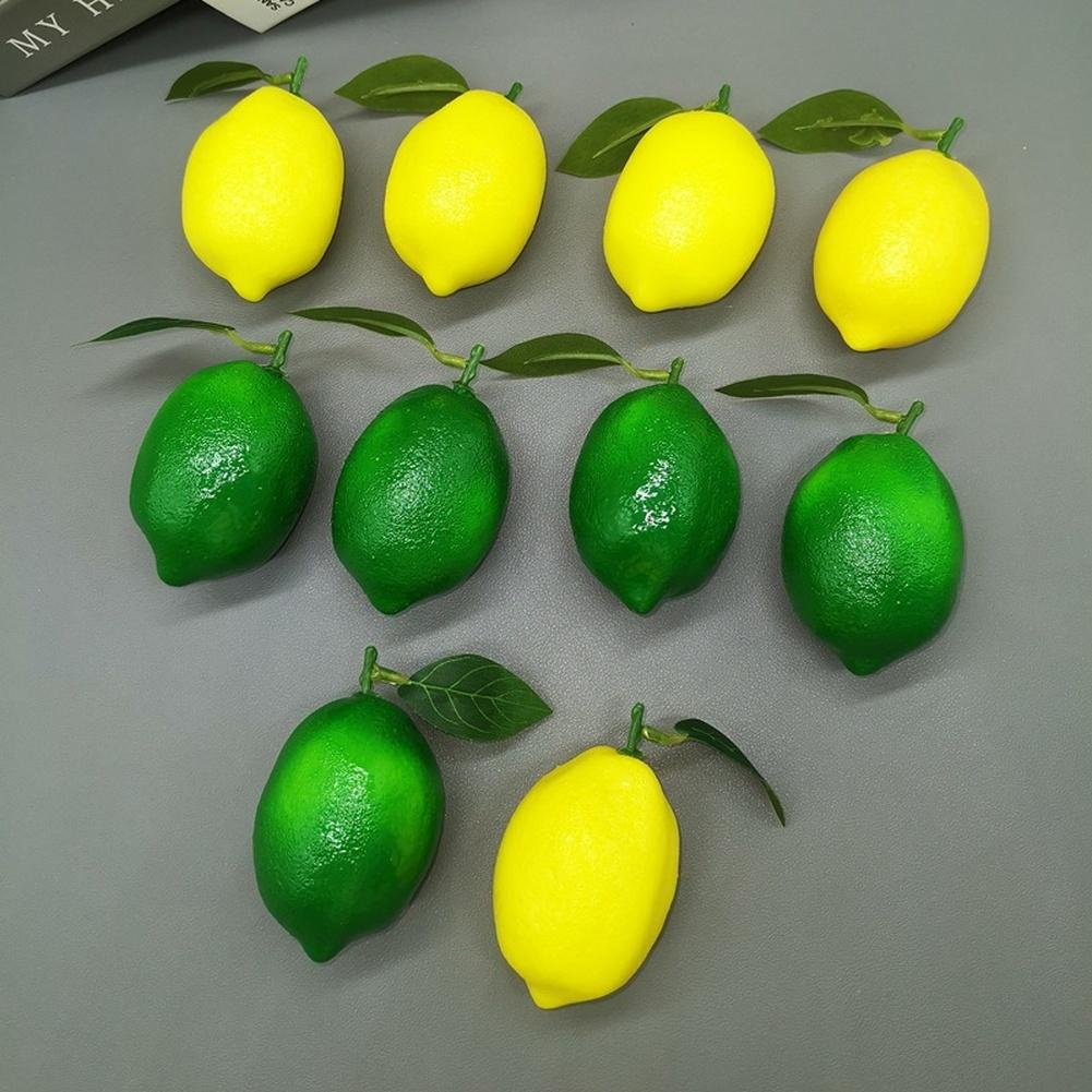 Realistic Artificial Lemon with Branches and Leaves Designed for Photography Retail Presentation and Home Decorative Purposes