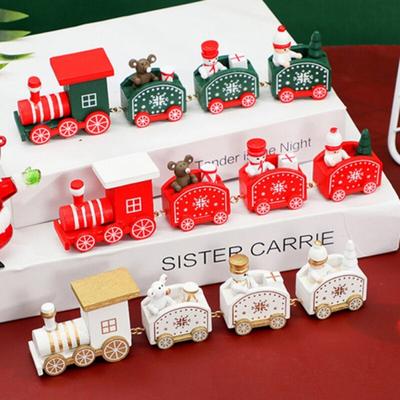 Veselé Vianoce Drevený Vlak Ozdoba Vianočná Dekorácia Do Domu Santa Claus Darček Nový Rok Vianočná Výzdoba