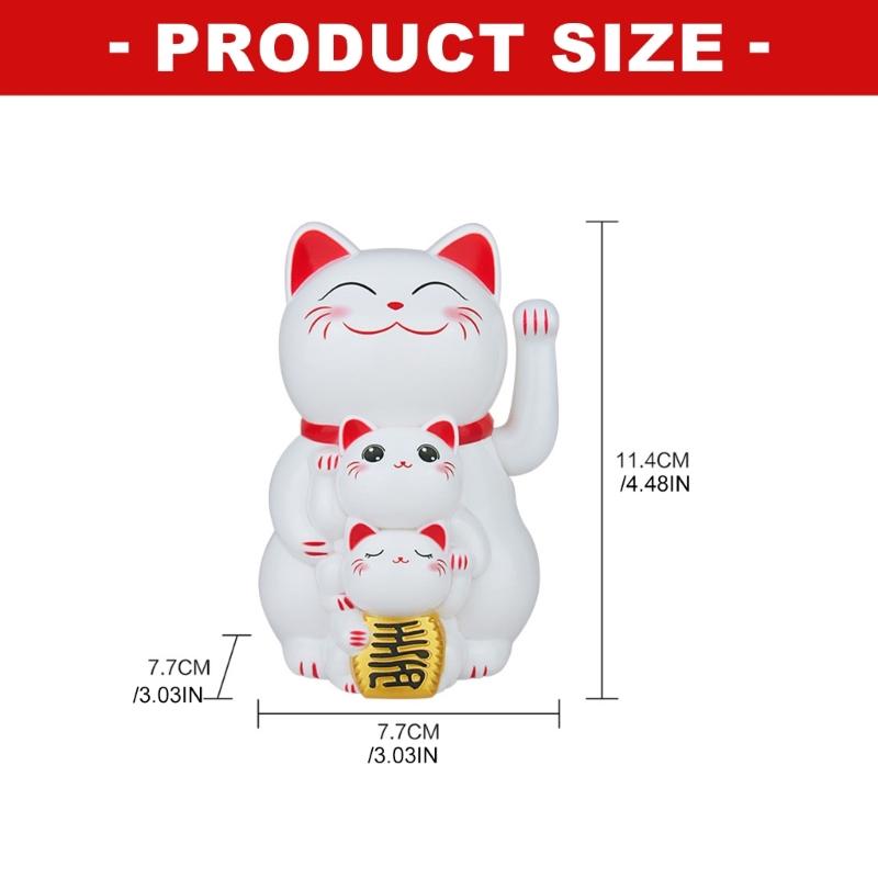Lucky Cats Waving Arm Set,Solars Fortune Cats Statue Decoration Fengshui Ornament for Car Home,Office Restaurants Decors