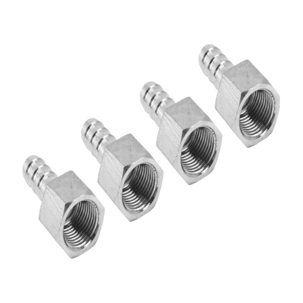4pcs Stainless Steel Hose Barb Connector Hexagonal Pipe Fitting Coupler Home Brew Fitting