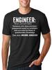 Ingenieur T-shirt Definitie Zelfstandig Naamwoord Cadeau voor Technische Student Grappig T-shirt