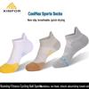 Amerikanische Coolmax rutschfeste atmungsaktive schnelltrocknende Crew-Socken für Laufen, Marathon, Badminton