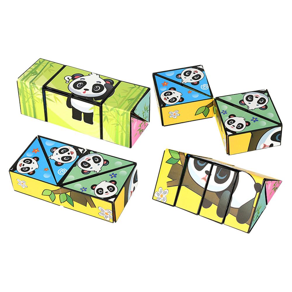Panda Puzzle Three-Dimensional Small Toy Flipping Shape Shifting Box  Children's